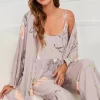 3 delige gebloemde bohemien pyjamaset "violet