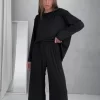 zwarte" zwaluwsatijnen pyjama dames